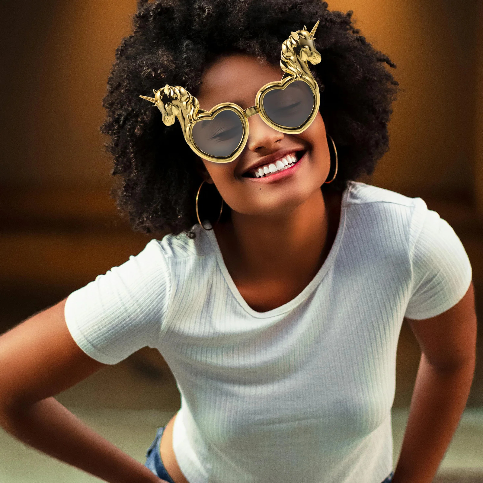 

3Pcs Transparent Rainbow Unicorn Glasses Party Favor Birthday Photo Booth Props Costume Accessories Silly Glasses for