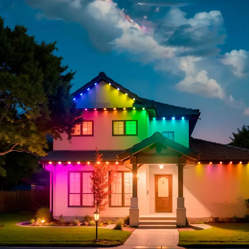 New Outdoor Smart Eaves Light RGB Magic Color Atmosphere Light Bluetooth APP Control Outdoor Eaves Lighting Decorative Light