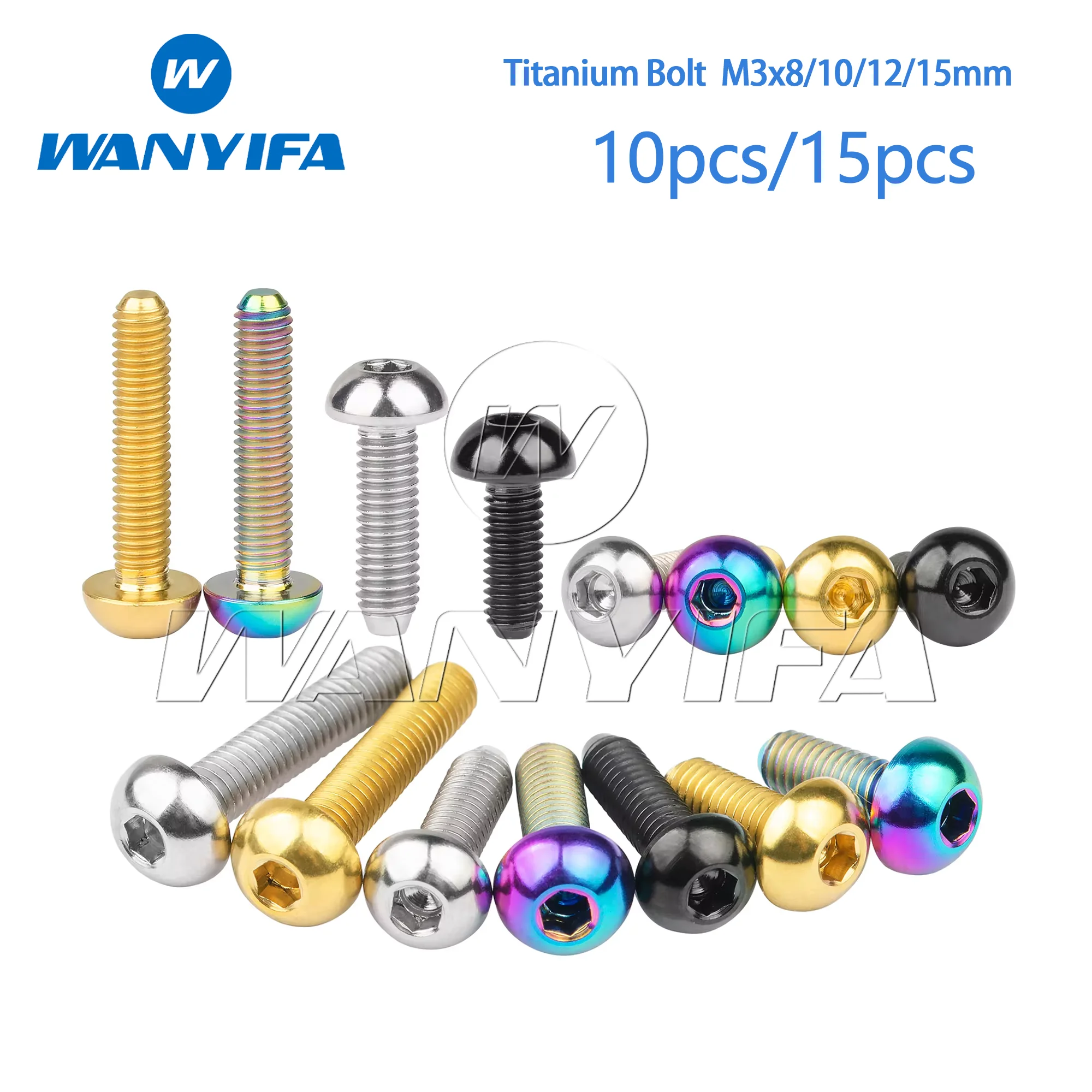 

Wanyifa Titanium Bolt M3/M4x6/8/10/12/15/20mm Allen Key Head Screws for Bicycle Motorcycle Car 10/15pcs