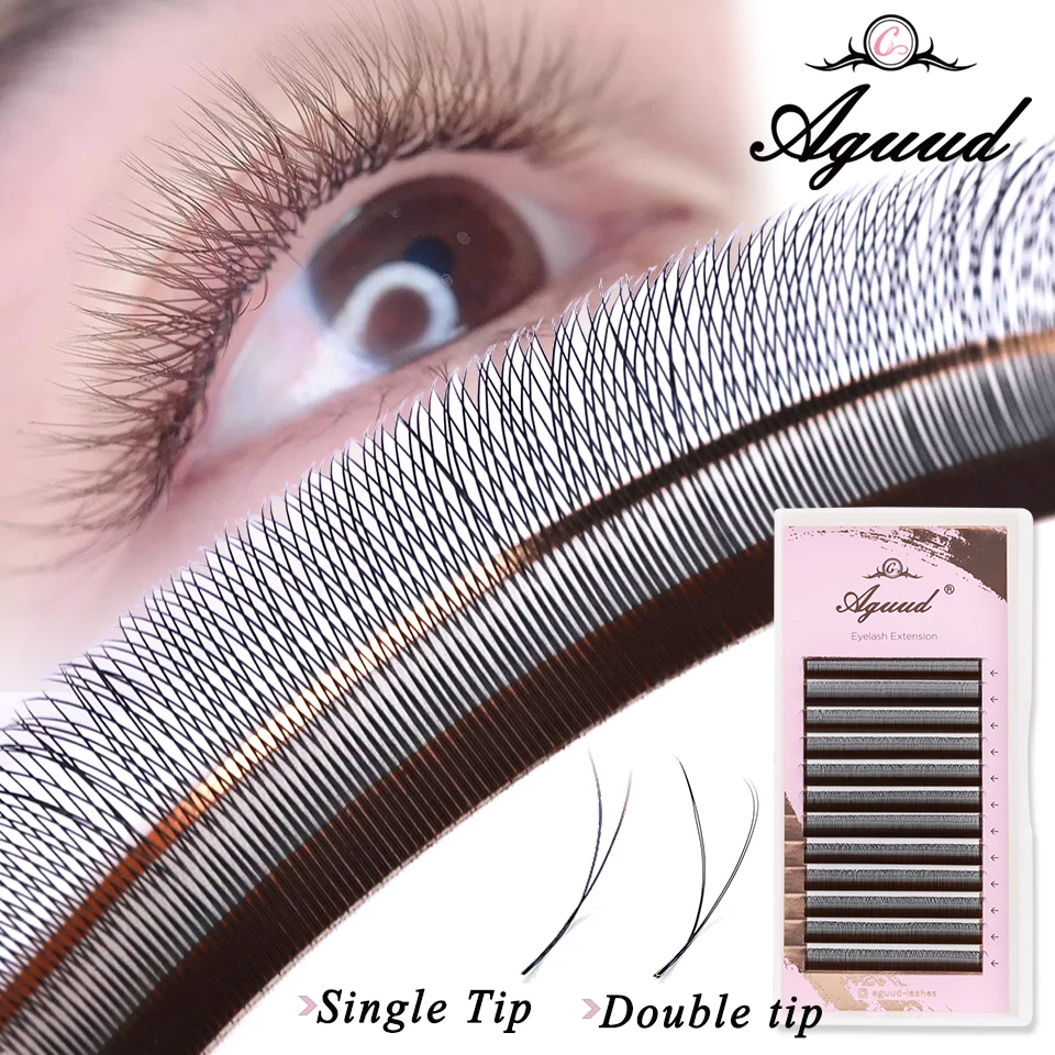 

AGUUD Premade Volume Fan YY 3D 4D 5D W-Shaped Lash Automatic Flowering Brown W Lashes Extension Single Tip 2D Y Faux Mink Lashes