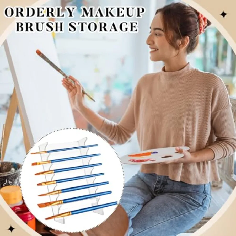 2個セット アクリル製メイクブラシホルダー 化粧ブラシ乾燥ラック ペン立て ディスプレイ メイクアップアーティスト ネイルブラシ パイプスタンドに最適