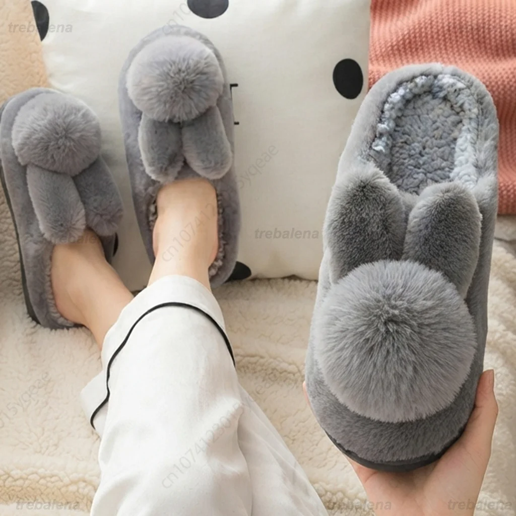 Winter Warm Cotton Slippers for Women and Moms Plush Cartoon Design Soft Indoor House Shoes Cozy Home Wear for Cold Weather