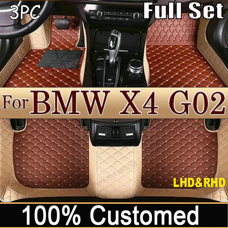 

Car Floor Mats For BMW X4 G02 MK2 2019~2022 Rug Covers Leather Luxury Mat Anti Dirt Pad Carpet Car Accessories Interior Parts