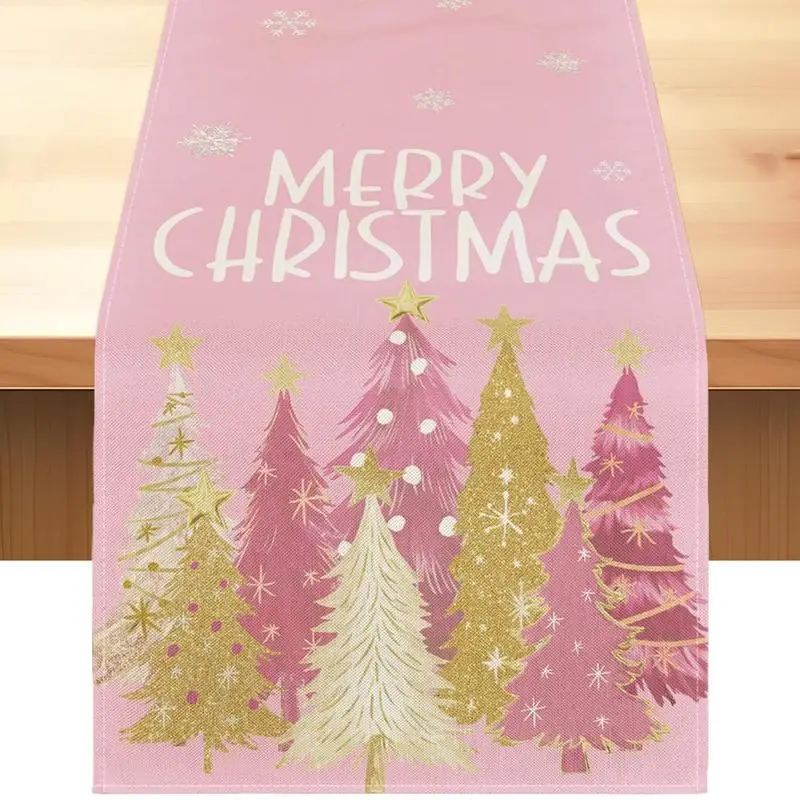 Winter Table Runner Holiday Tablecloth Linen Rectangular Farmhouse Table Runner Christmas Table Cloth For Seasonal Winter