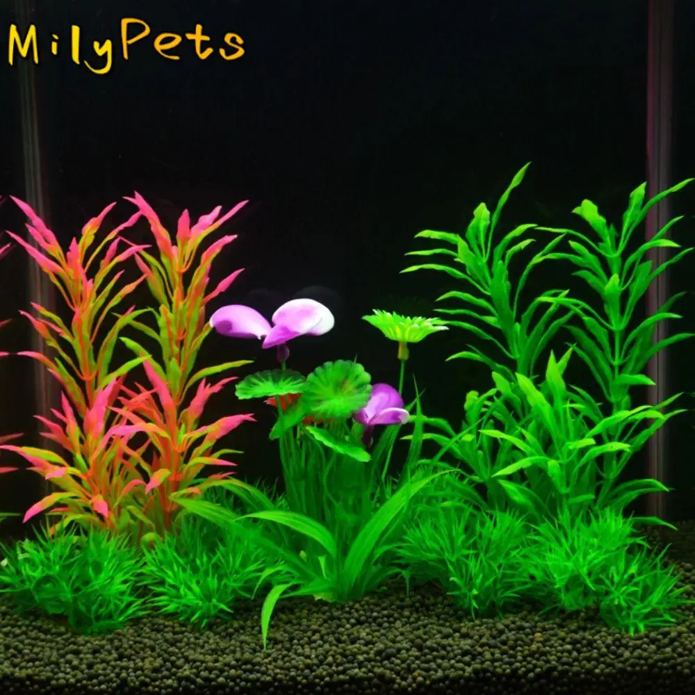 

5pcs Aquarium Scenery Plastic Fake Aquatic Plants Creative Simulated Fake Grass Vivid Artificial Seaweed Water Grass Tabletop