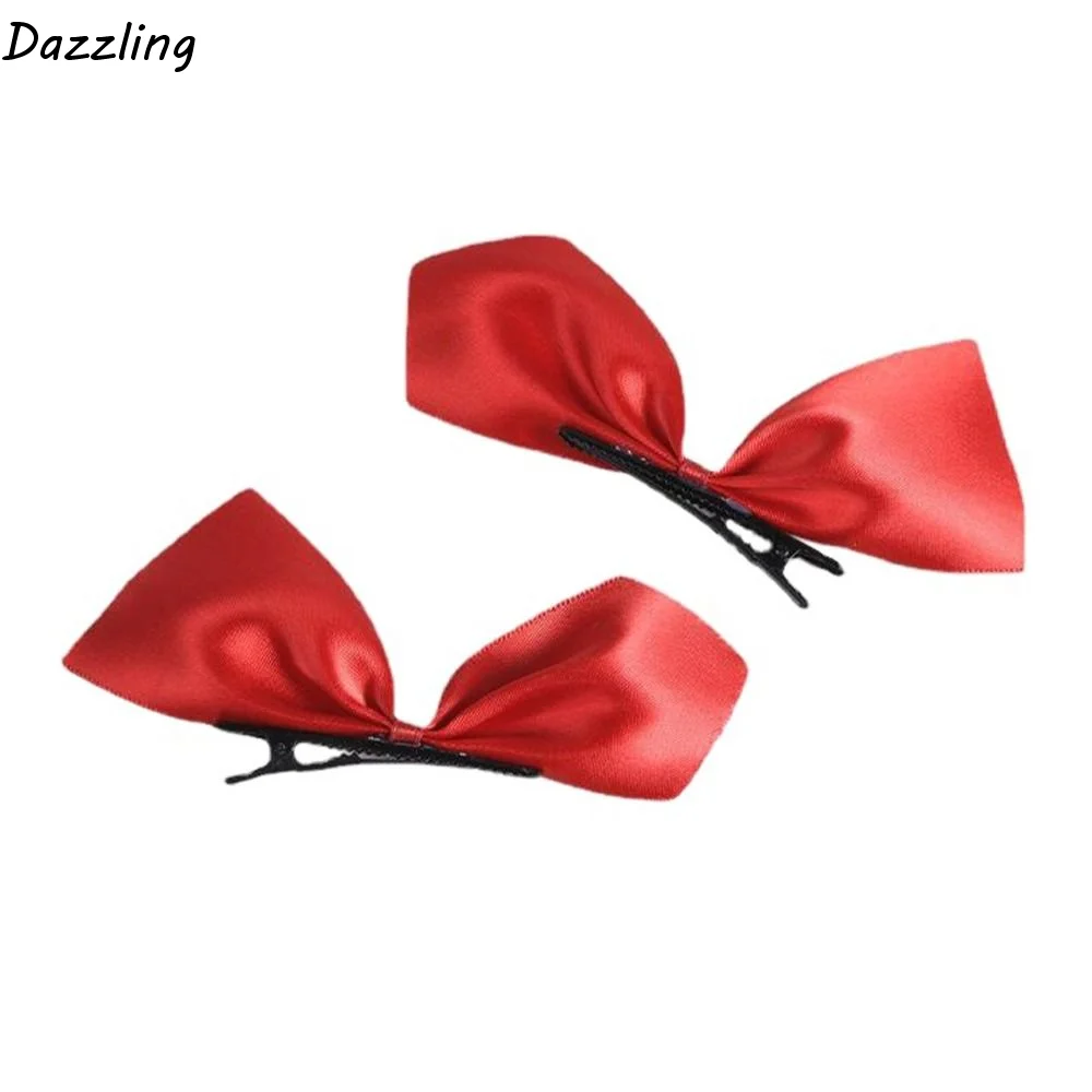 

Headwear Ins Hair Clips Hair Side Clip Bowkont Princess Hair Clip Satin Silk Korean Duckbill Clip Bow Hair Clips Women Hairpins