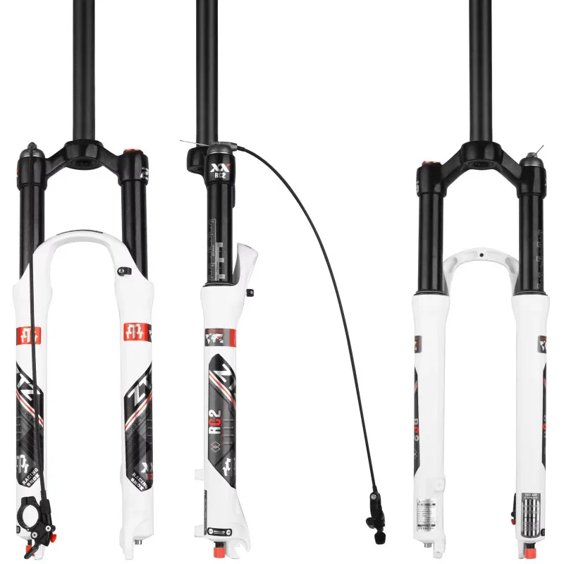 

Mountain Bike Fork Straight Tube 26/27.5/29 White Shoulder/Wire Control with Damping