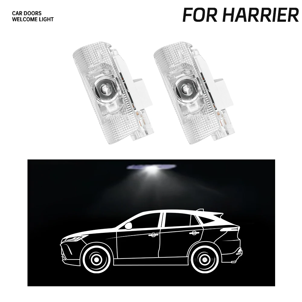 For Toyota Harrier 30 60 XU30 XU60 2003-2019 2020 2021 LED Car Door Light Projector Laser Ghost Shadow Lamp Emblem Accessories