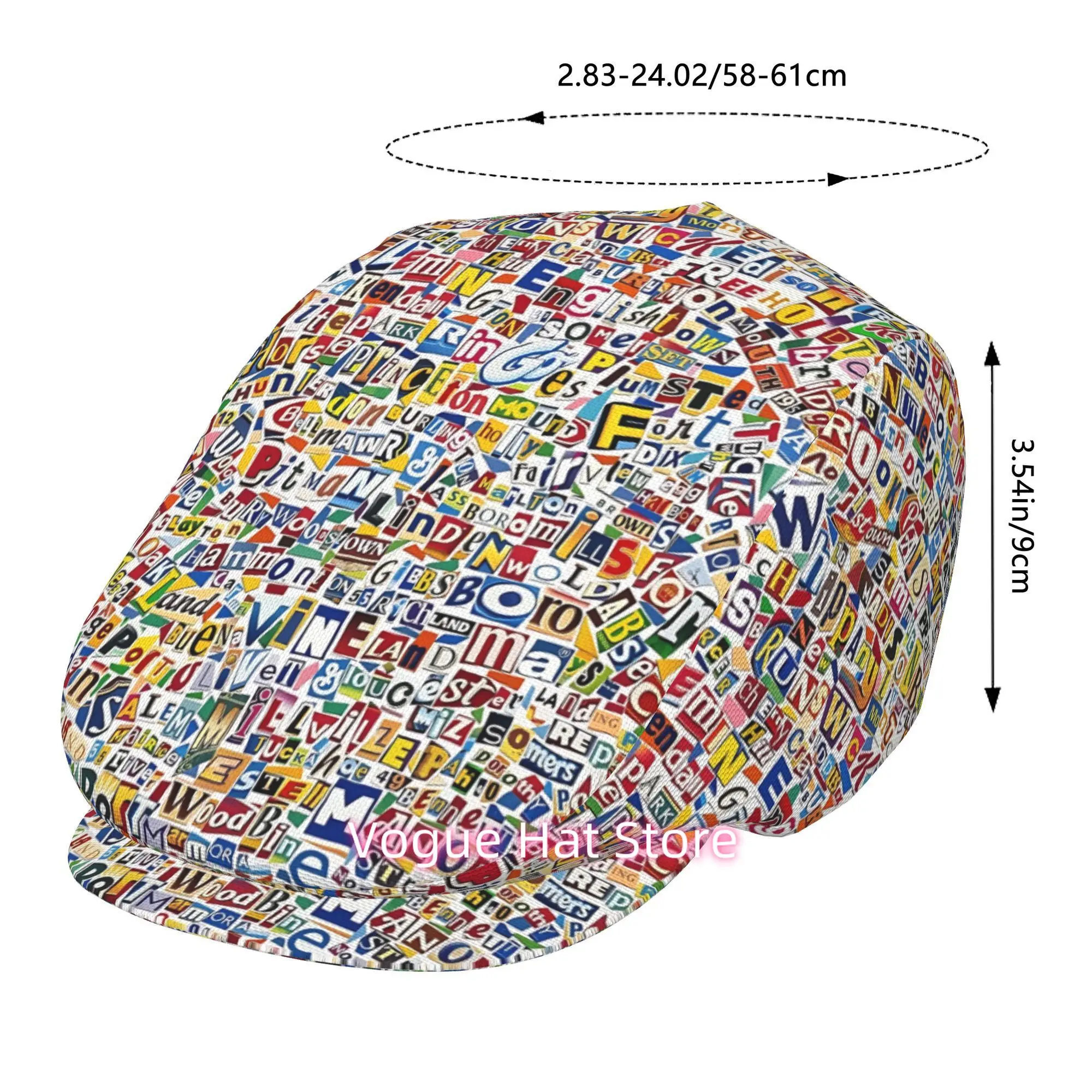 1pc Tessera puzzle All-over printed beret, retro newsboy cap, unisex, a must-have fashion accessory for outdoor leisure activiti