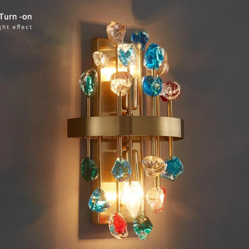 

Modern Gold Wall Lamp For Bedroom Bedside Living Room Home Decoration Color Crystal Wall Sconce Led Wall Indoor Lighting