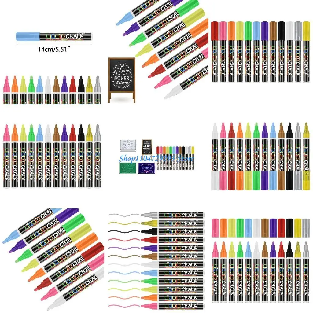 

Y2GD Colorful Chalkboard Pen Erasable Markers Pen for School Office Chalkboard