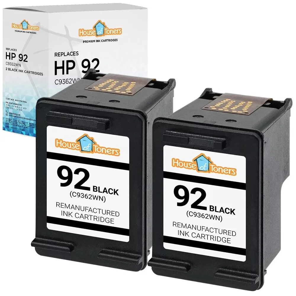 2PK for HP 92 Ink Photosmart C3100 C3190 C3140 C3173 3125 Printer