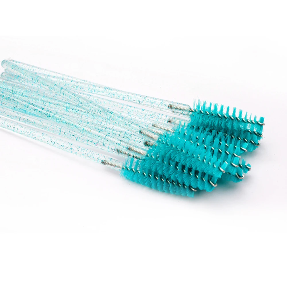 Brosse à cils en cristal jetable de bonne qualité, 50 pièces/paquet, maquillage, poignée en diamant, baguettes à Mascara, outil d'extension de cils