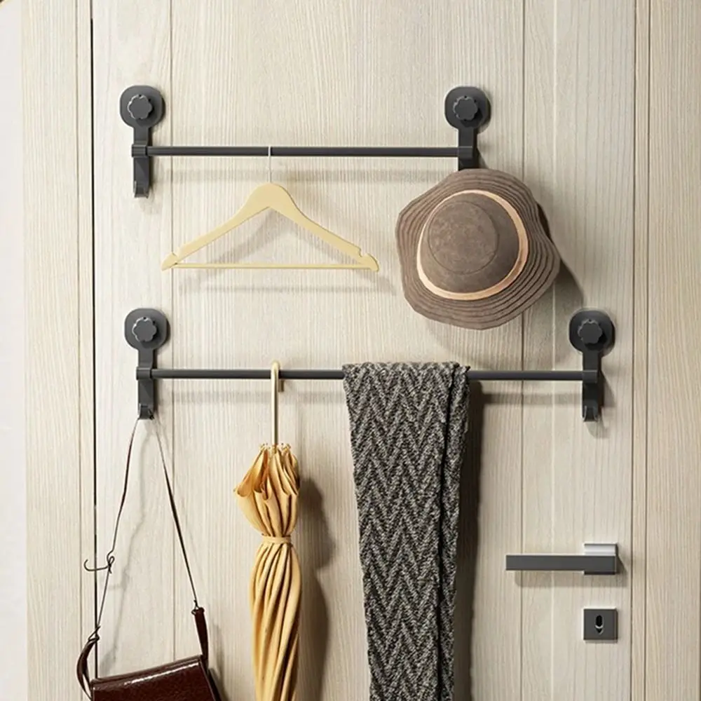 

Powerful Suction Suction Cup Towel Holder Wall-mounted Double Hook Bathroom Towel Rod Large Load Bearing Removable