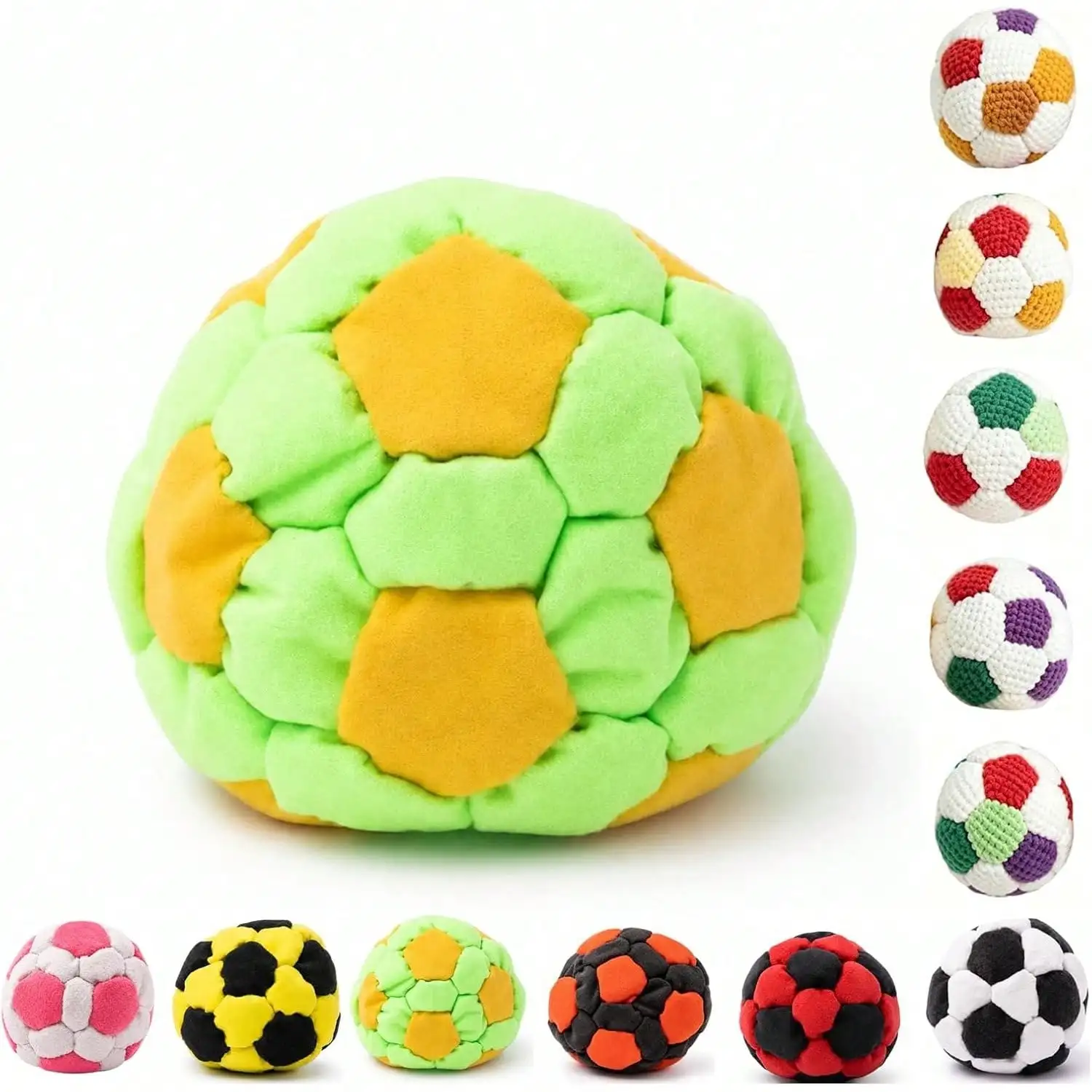 Footbag Kick Sack Knitted Crochet Soccer Ball Pattern For Adults Outdoor Exercise Fitness Agility Professional Hand-Made
