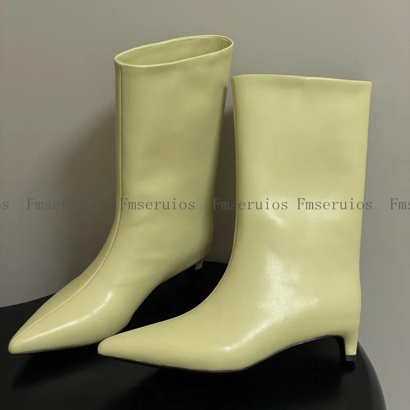 النساء حذاء من الجلد أشار تو كعب منخفض أحذية بوت قصيرة جلد طبيعي أنيق موجزة الاسلوب المناسب أحذية عالية الجودة الخريف الشتاء