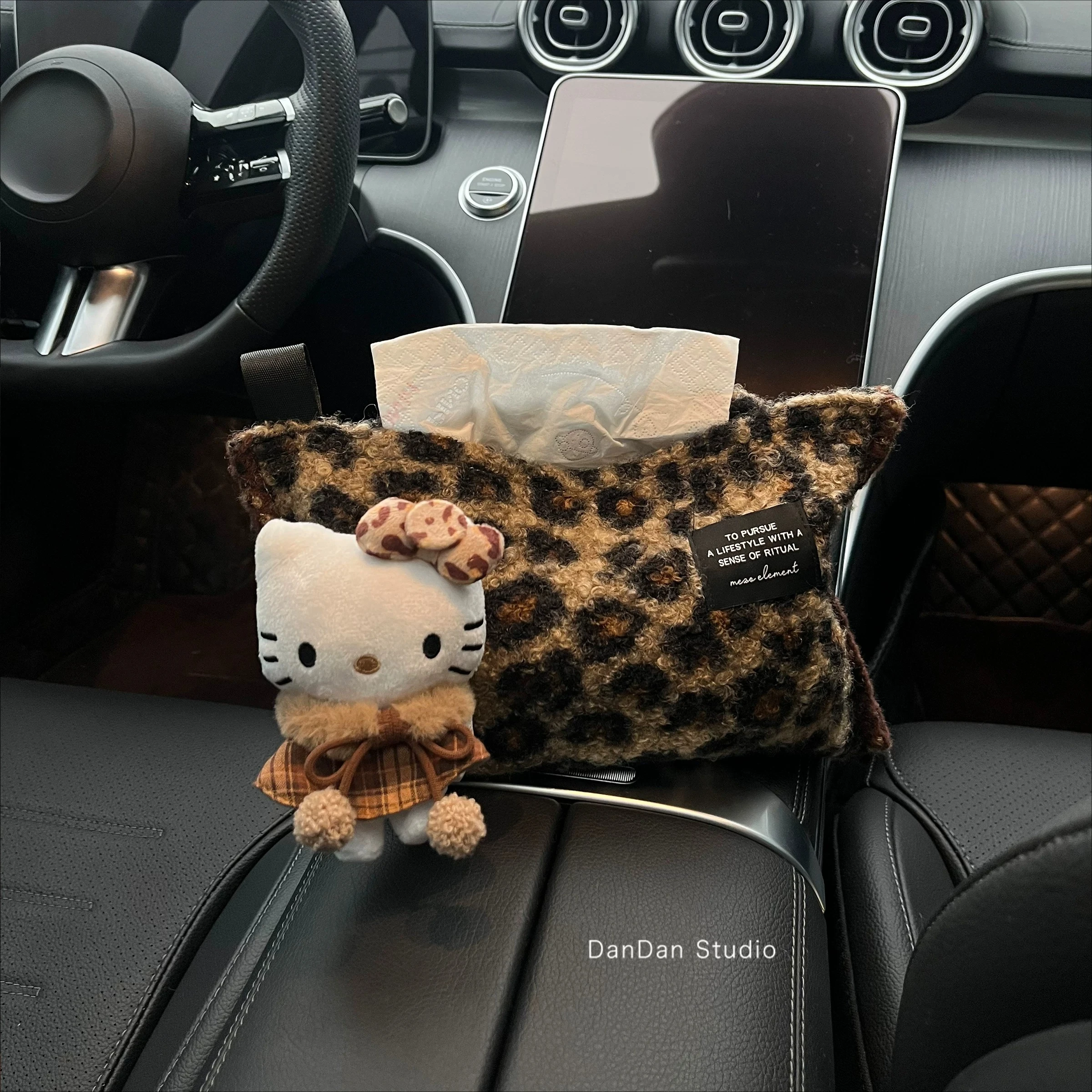 

Fur Car Tissue Bag, Drawstring Paper Dag, Universal Car Mounted Tissue Box, Car Interior Supplies