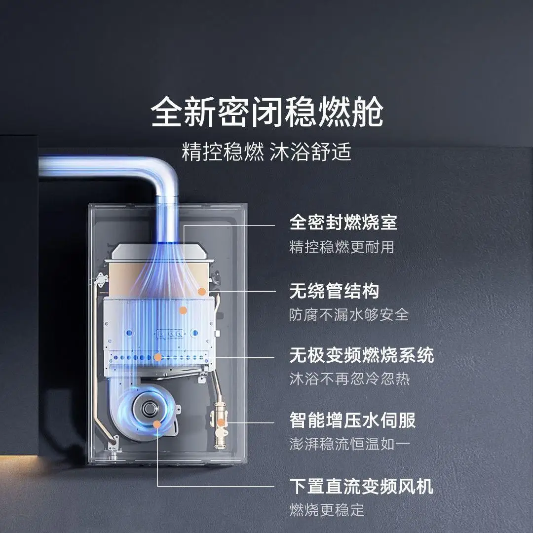 Super2 16L 220V 45W Airtight stable combustion booster constant temperature gas water heater