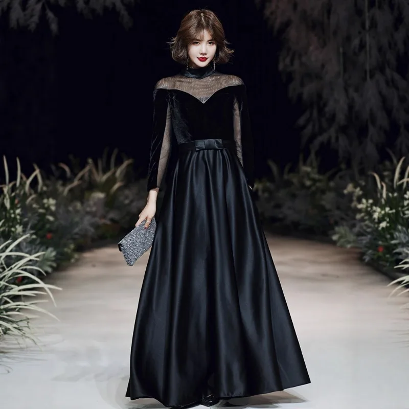 

Black Elegant Evening Dress 2026 New Fashionable Atmosphere Banquet Senior Host Dress Spring High Texture Strap Dress for Women