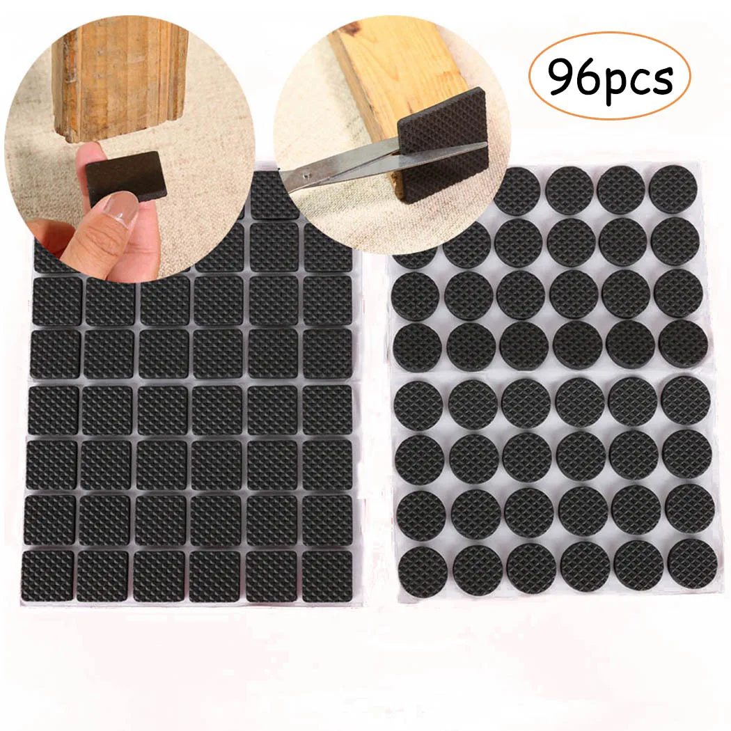 Brand New Useful Accessories High Quality Chair Leg Pad Table mat Protection Pad Non-slip Square & Round Black