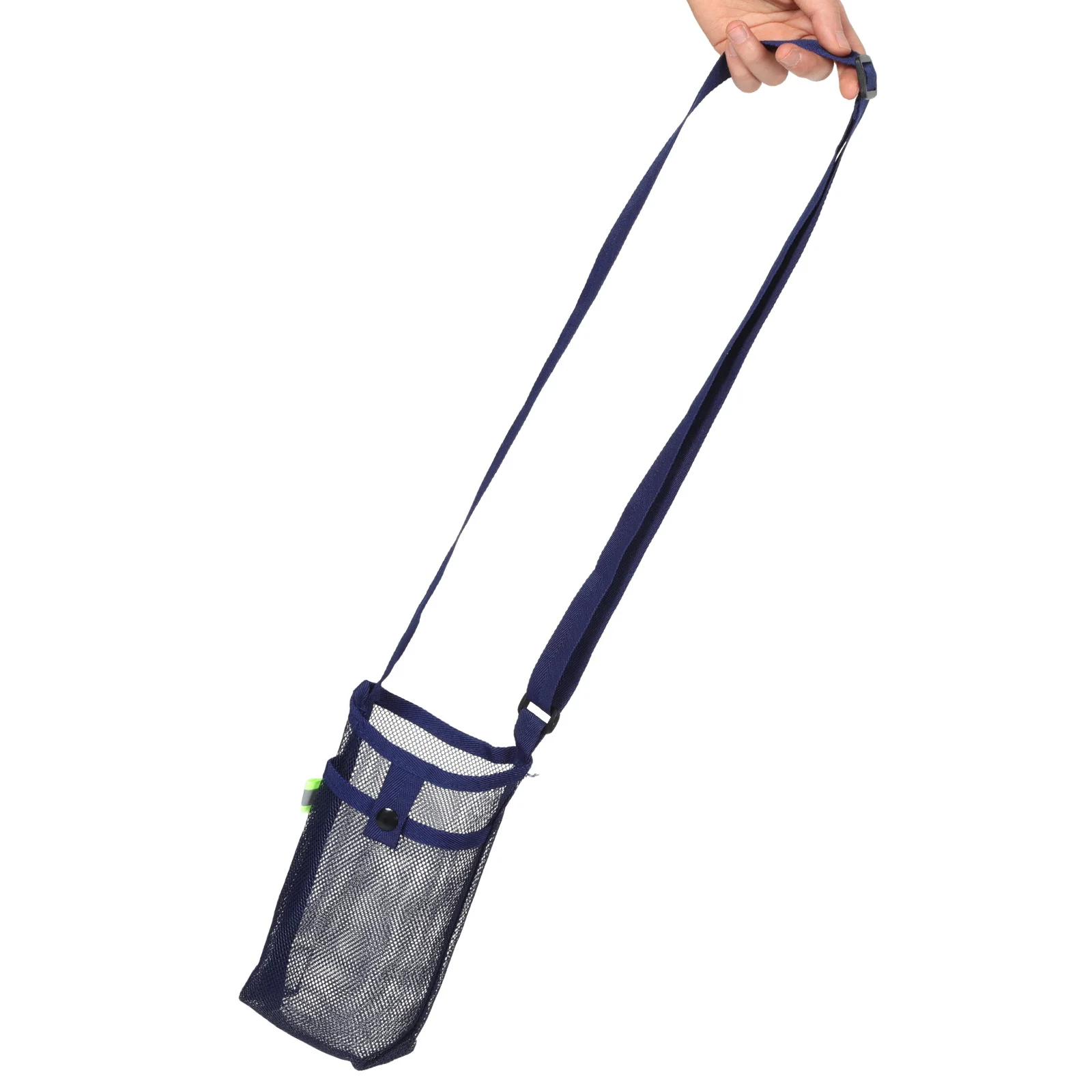 

2Pcs Water Crossbody Mesh Bag Bottle Carrier Water Bottle Pouch Protective Case Storage Grid Cloth Outdoor Travel Use