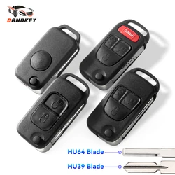 Dandkey Key Shell For Mercedes Benz ML C CL S SL SEL Uncut Blank Blade Auto Car Key Case Fob 1/2/3/4 Button Flip Fold for Benz