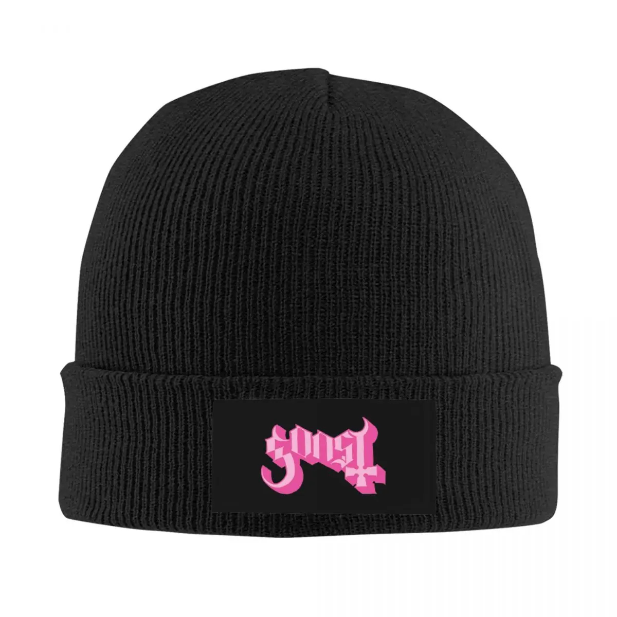 Ghost Meme Pink Knitted Hat for Women Men Skullies Beanies Winter Hat Acrylic Music Hip Hop Melon Cap