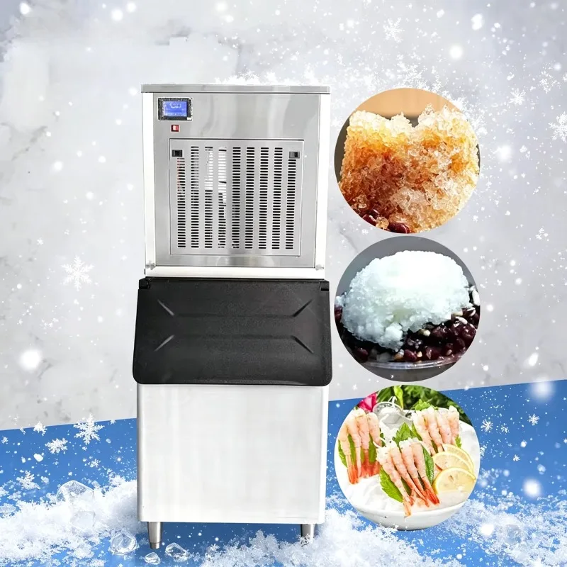 Stainless Steel Commercial Flake Ice Machine 300kg/24H Ice Maker for Seafood Supermarket Food Storage Sale