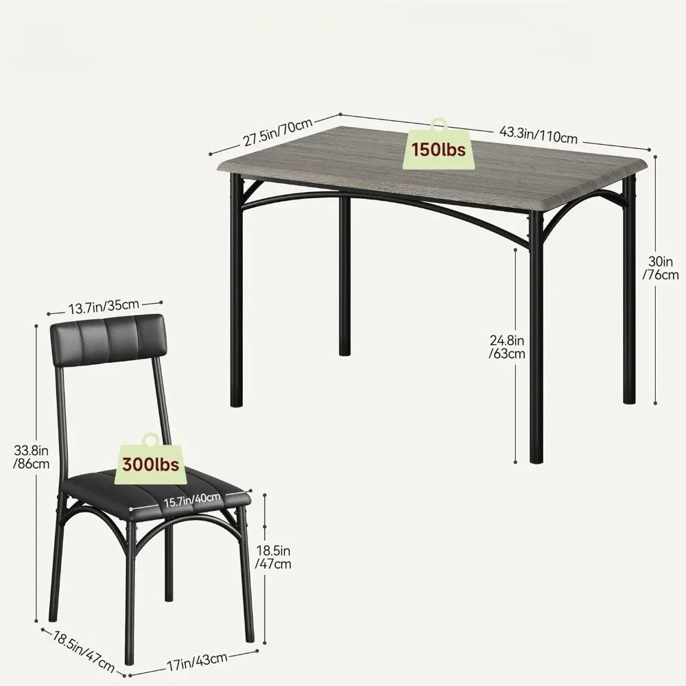 Mesa de comedor Rectangular con 4 sillas tapizadas, mesa de comedor de madera, cocina de lujo, muebles modernos para el hogar, 5 piezas