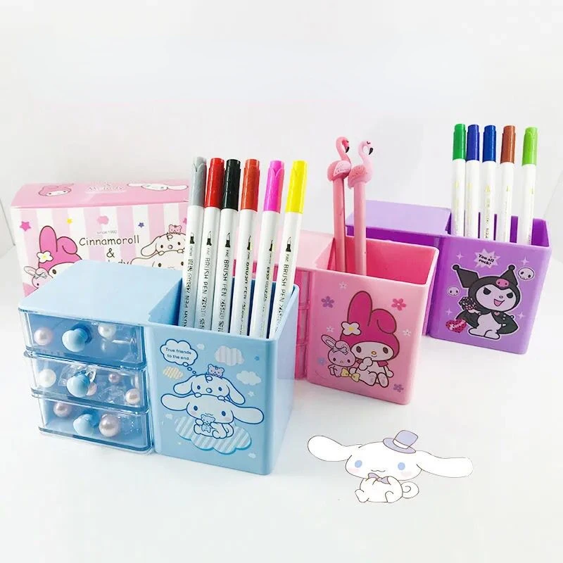 

Sanrio cute anime peripherals Cinnamoroll My melody Kuromi desktop small items storage box jewelry box pen holder gift wholesale