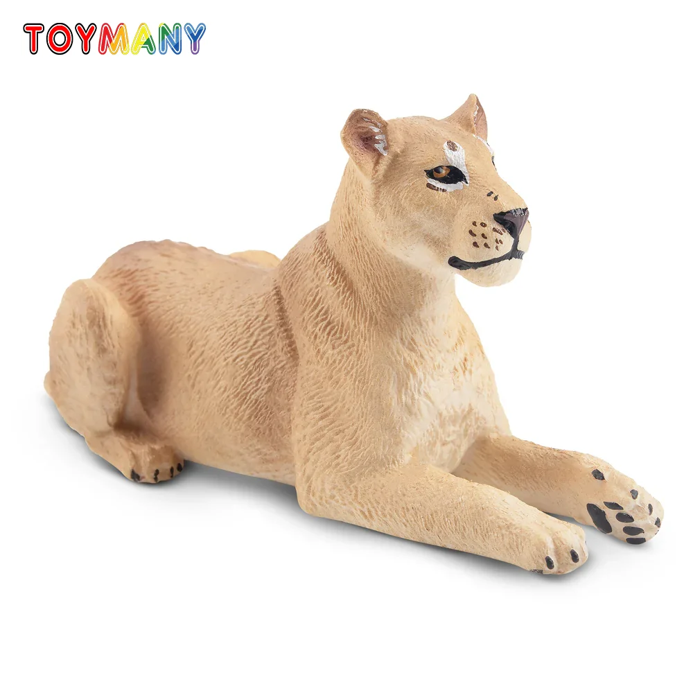 

Toymany Simulation Lying Lioness Wildlife Animal Model Toy Mini Lion Figures Dolls Action Figurines Toys for Children Gift