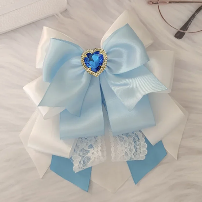 Lolita Bow Tie Cheering Stick Bows Lace Ribbon Girls Anime Concert Hand Lamp Accessorie Gift Women's Fashion CollarFlower Brooch