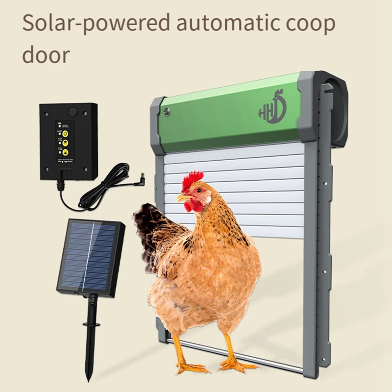 Automatic Chicken Coop Door Powered Aluminum Alloy Chicken Door With Timer/Light Sensor/Remote Control/Manual