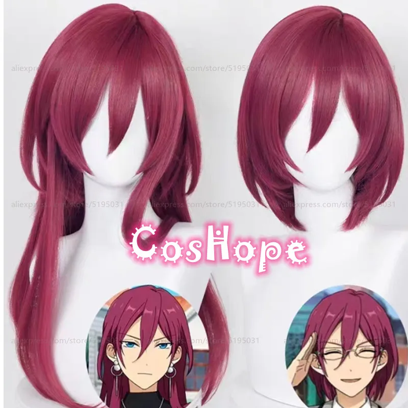 Saegusa Ibara Cosplay Wig 70cm Dark Rose Wig Cosplay Anime Cosplay Wig Heat Resistant Synthetic Wigs 