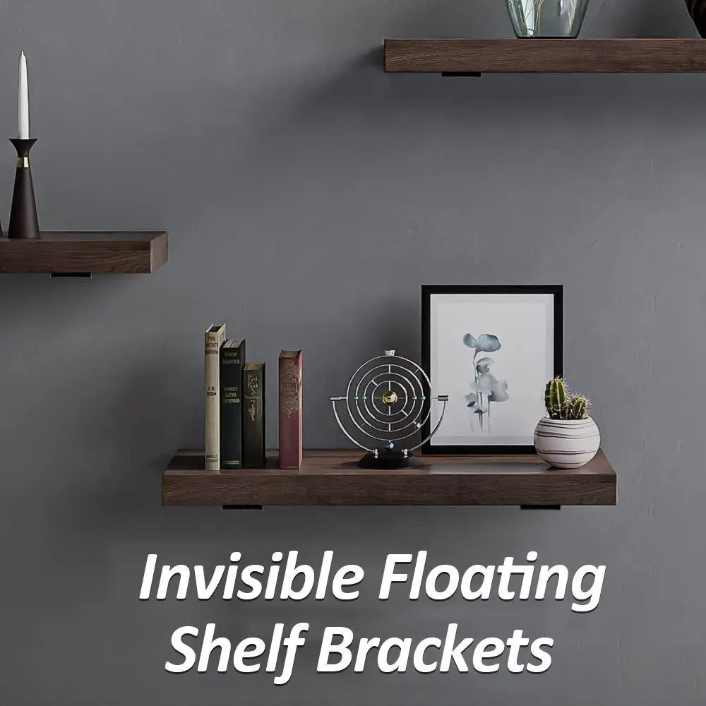 L Bracke Heavy Duty Space-Saving Furniture Board Support Thickened Floating Shelf Brackets Wall-Mounted Integrated Invisible