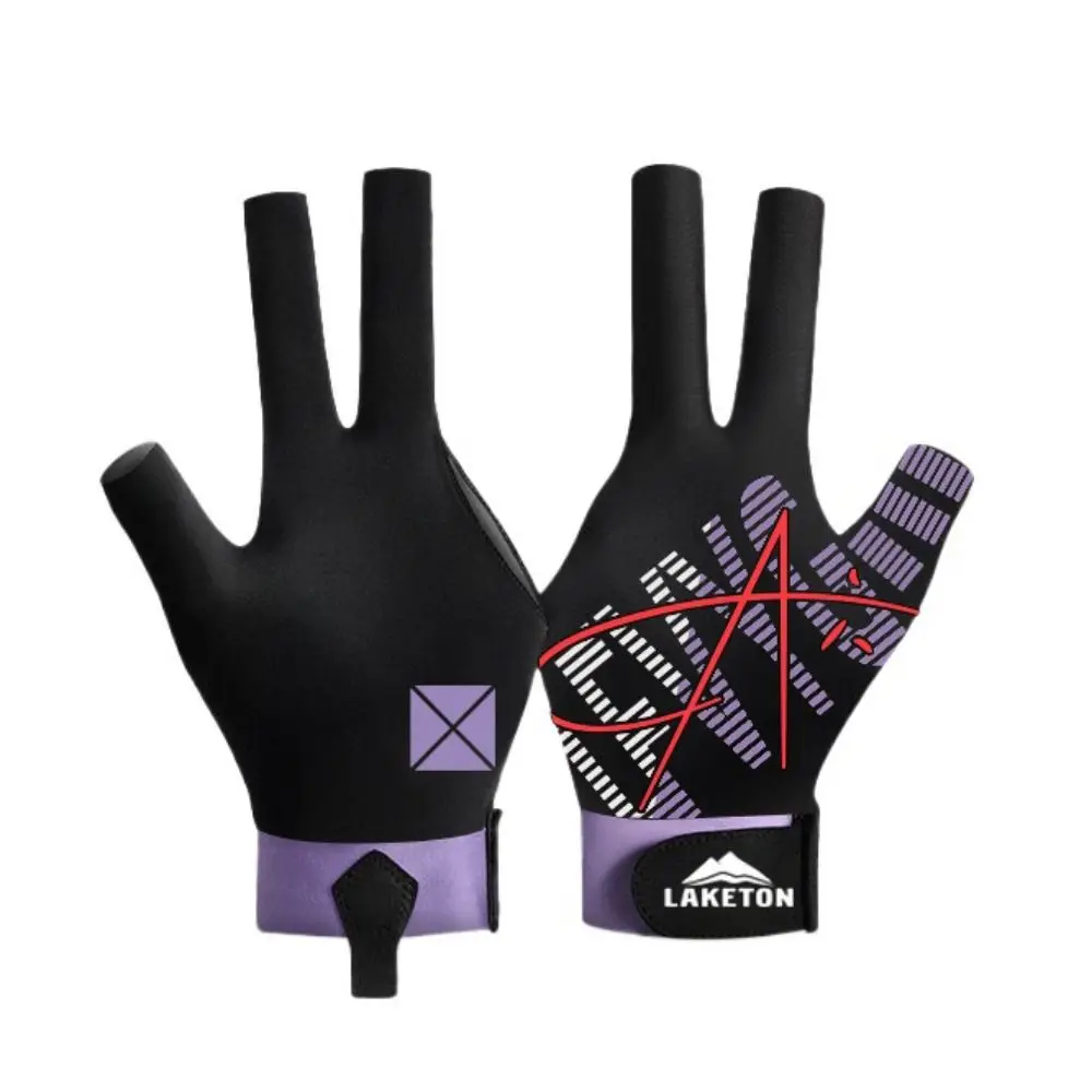 

Three Finger Left Hand Billiards Gloves Wear-resistant Left Hand Snooker Glove Breathable Exposed Finger Three Cut Gloves