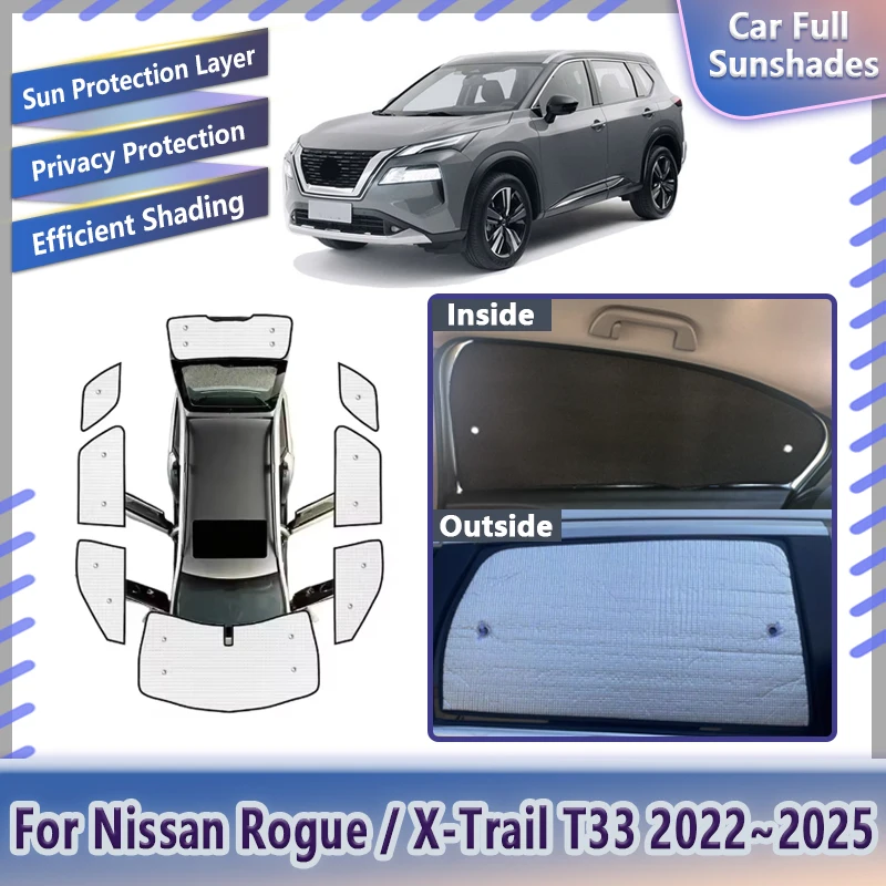 

Car Full Visor For Nissan Rogue T33 X-Trail X Trail 2022 2023 2024 2025 Windshield Shade Cover Window Sunshades Auto Accessories