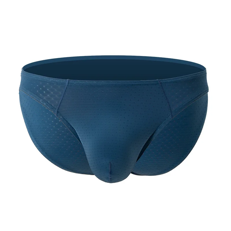 

Men's Underwear Briefs Shorts Homme Ice Silk Mesh Panites Man Breathable U Convex Pouch Low Waist Underpant Cueca Calzoncillo