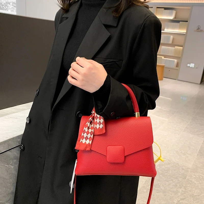 

Women's Bag New Messenger Shoulder Small Square Bag PU Leather Casual Business Bag Magnetic Buckle Bag Luxury Designer Handbag