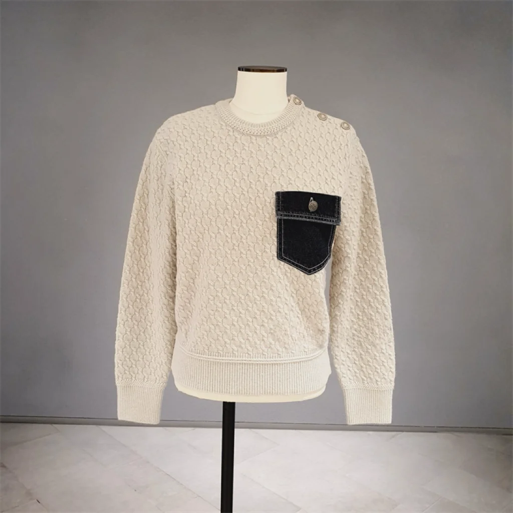 

Шерстяной свитер Thiened в стиле ретро, круглый универсальный вязаный маленький топ для женщин, зимний сезон