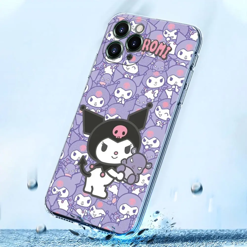 Cute Kuromi Clear Phone Case For iPhone 15 14 13 12 11 Pro Max Mini Cases iPhone 7 8 14 15 Plus XS Soft Silicone Cover My Melody