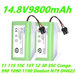 14.8V 9800Ah Li-ion Battery Compatible with Eufy RoboVac 11 11S 15C 15T 12 30 35C Conga 990 1090 1190 Deebot N79 DN622