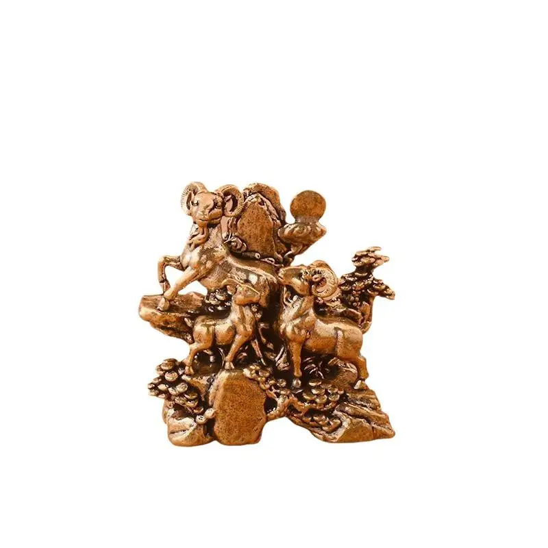 San Yang Kai Tai Ornamente ziehen Reichtum an, Heim- und Schreibtisch-Tee-Tier-Ornamente, Feng Shui, Glücksbringer für Heim- und Bürodekoration, Geschenke – Detail 6