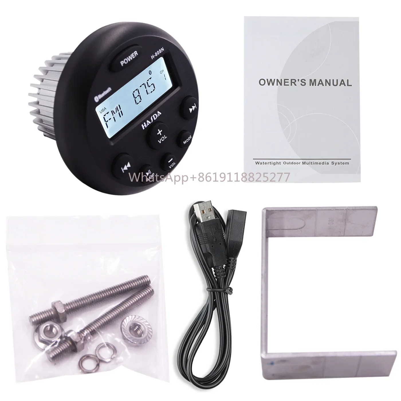 Waterproof Stereo System Media Center BT Digital MP3 Player for Sauna Room Swimming Pool SPA H-808N