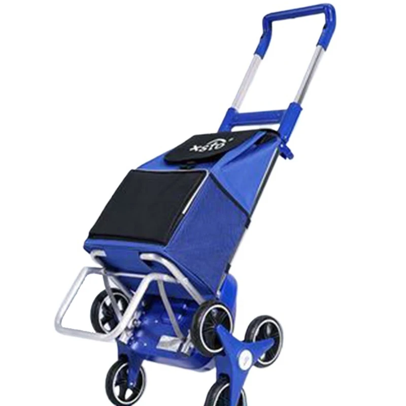Electric Climbing Shopping Cart Large Capacity Silent Electric Handcart Household Portable Foldable Shopping Bag with Wheels