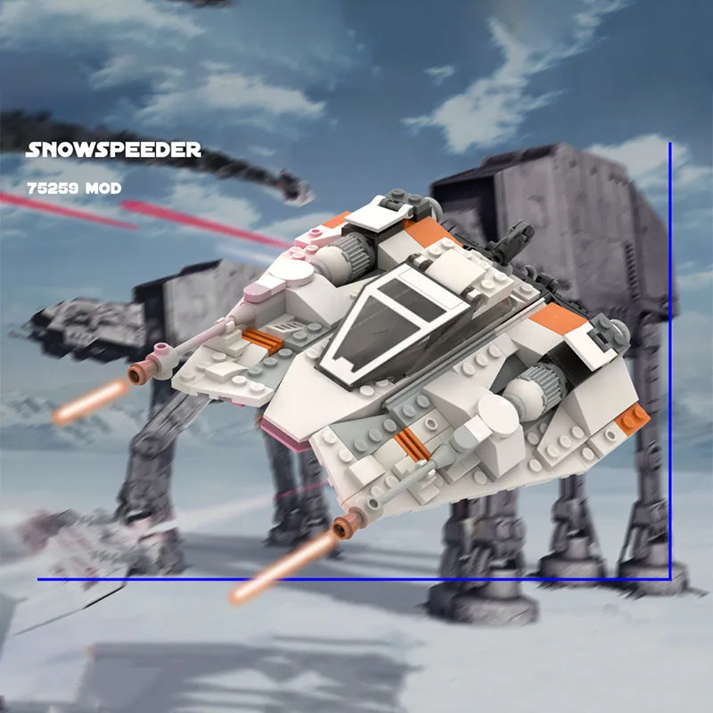 

250 шт., модель Snowspeeder со звездой, Вселенная, детальная модель Moc Diy, образовательная модель, строительные блоки, игрушки на день рождения, подарок для фанатов