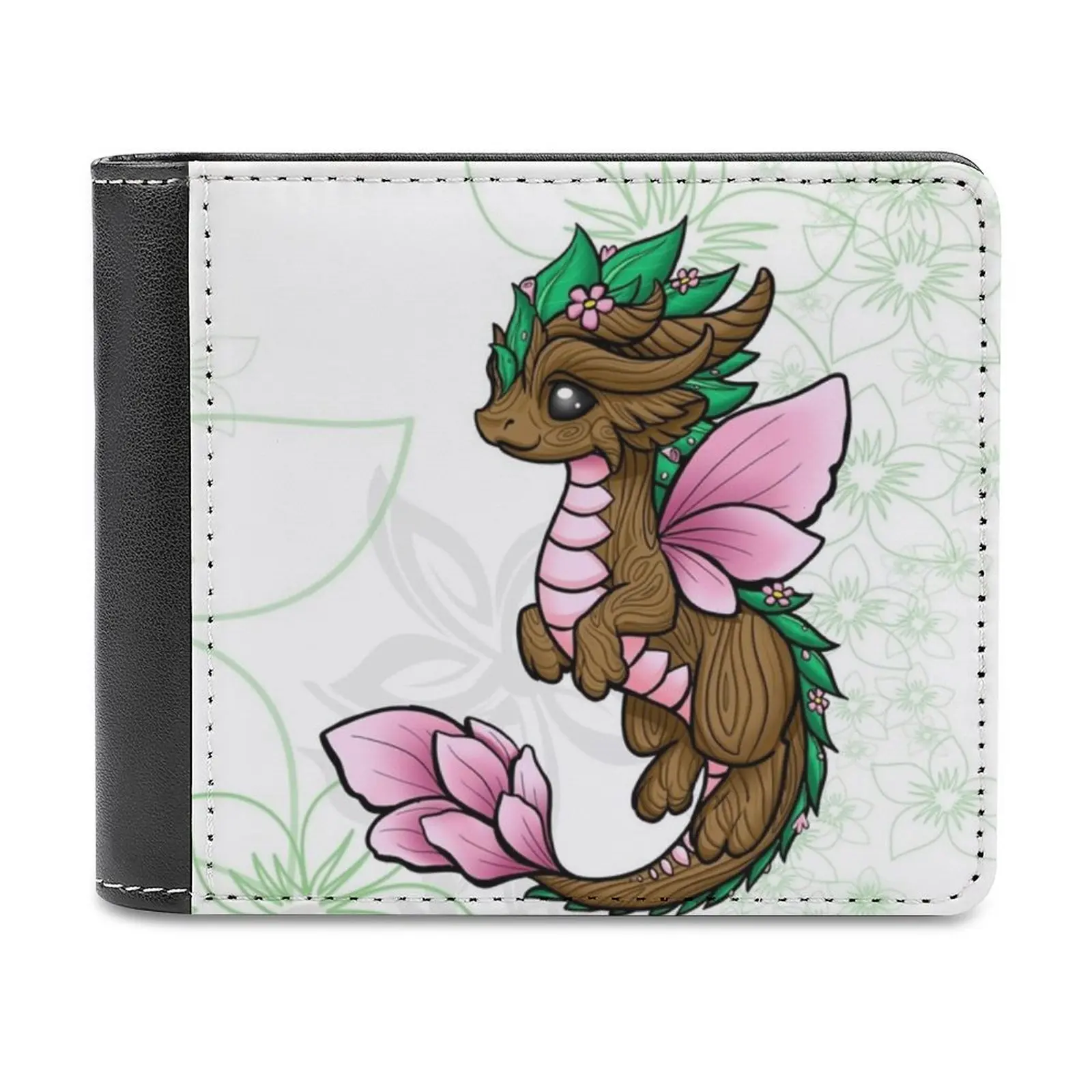 

Flower Dragon New Men Wallets Pu Leather Men Purse High Quality Male Wallet Dragon Cute Dragon Dragon Stuff Personalized Wallet