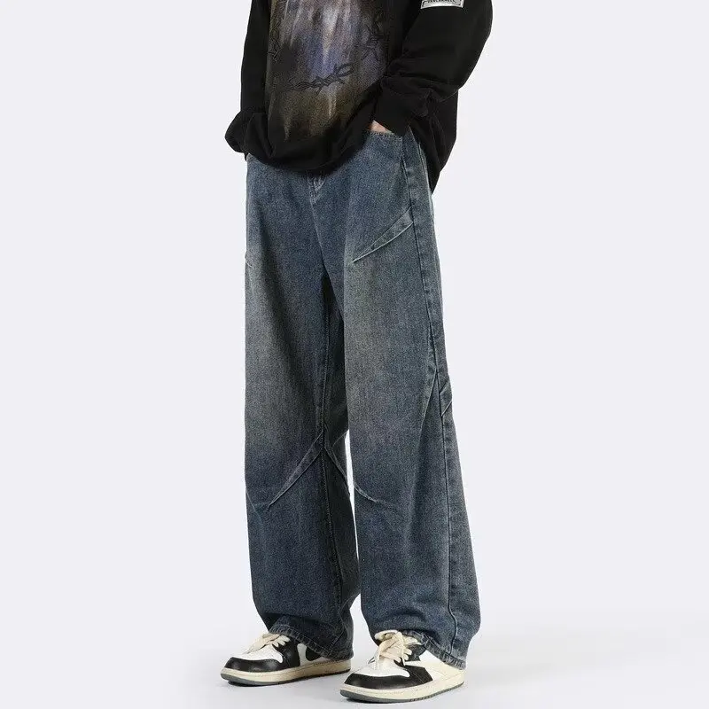 

Loose Fit Straight Leg Jeans for plus Size Men Autumn New Sle Trendy High Waist Denim Pants Teenage Boys Faionable Casual...