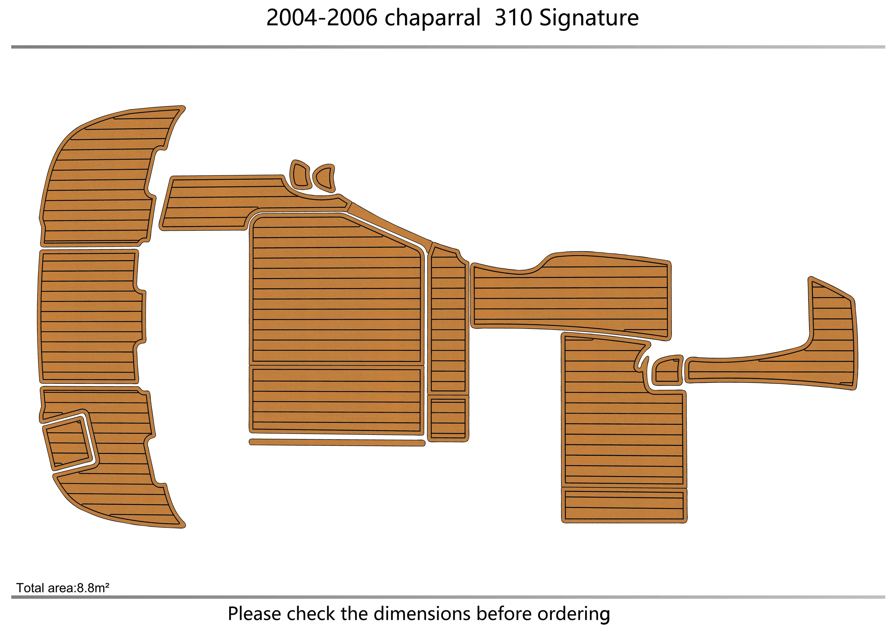 Eva foam Fuax teak seadek marine floor For 2004-2006 chaparral  310 Signature Cockpit Swim platform 1/4