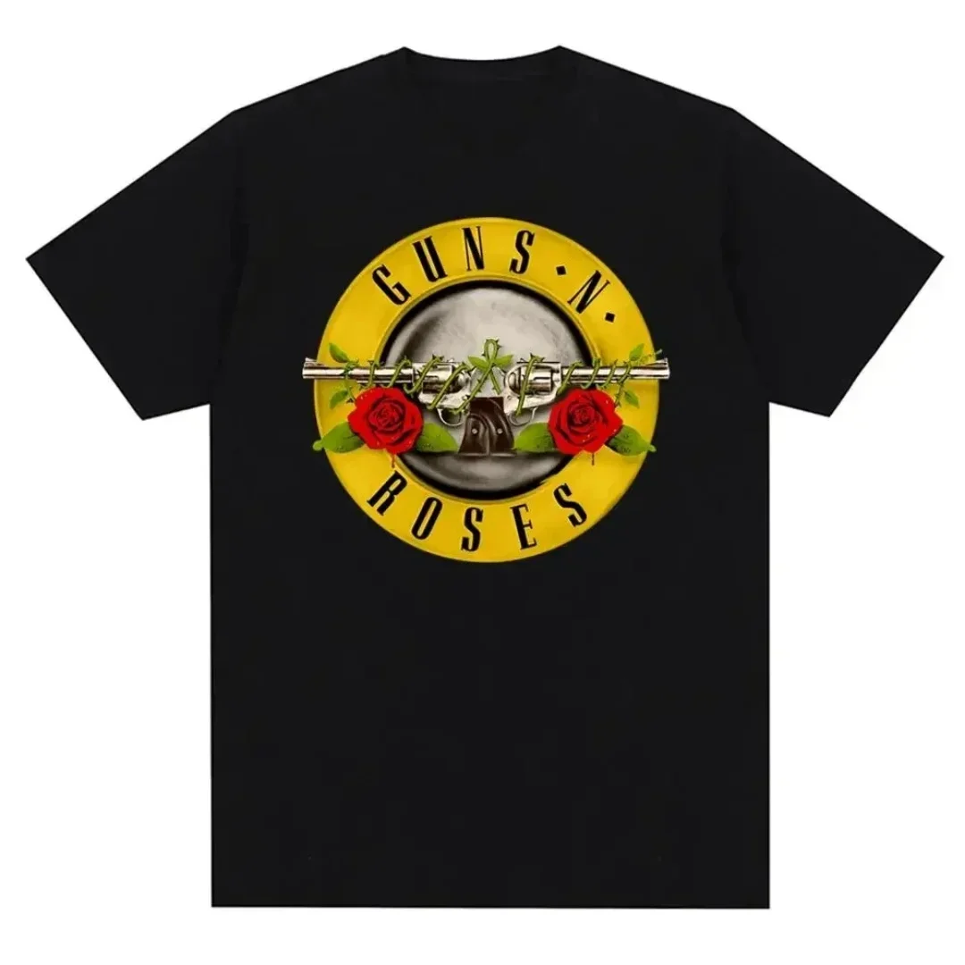 Camiseta Gráfica Fashion Guns N Roses Estilo Vintage Rock Streetwear Manga Curta Casual de Verão com Gola Redonda